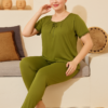 Жіночі піжами Pink Pelin, віскоза, Туреччина, розміри 48–54 L–XL, бордовий, зелений, червоний — фото 6
