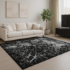 Чорний килим з бахромою 200×300 см REFORM CARPET IMAJ 1902 для вітальні та спальні, Туреччина