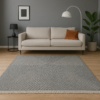 Турецький безворсовий килим 160×230 см сірий з бахромою Sacil kilim, бавовна акрил