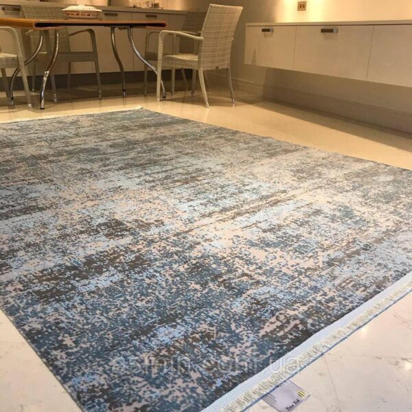 Великий килимок для ванної з бахромою 80×150 см сіро-блакитний REFORM CARPET IMAJ 1801 — фото 6