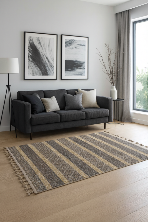 Безворсовий килим з бахромою 120×180 см бежевий REFORM CARPET Everest 6604 (Туреччина) — фото 8