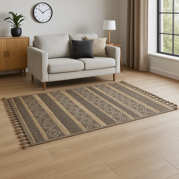 Килим з бахромою 80×150 см (доріжка) REFORM CARPET Everest 6601, Туреччина, бежевий, коричневий — фото 3