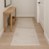 Код товару: 105707 Турецький килим з бахромою 80×150 см кремово-сірий REFORM CARPET ENN STYLE 1002, у вітальню, спальню, кухню — фото 4