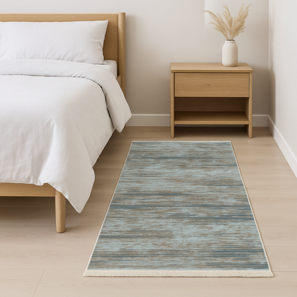Великий килимок для ванної з бахромою 80×150 см сіро-бежевий REFORM CARPET ENN STYLE 1003, Туреччина — фото 4