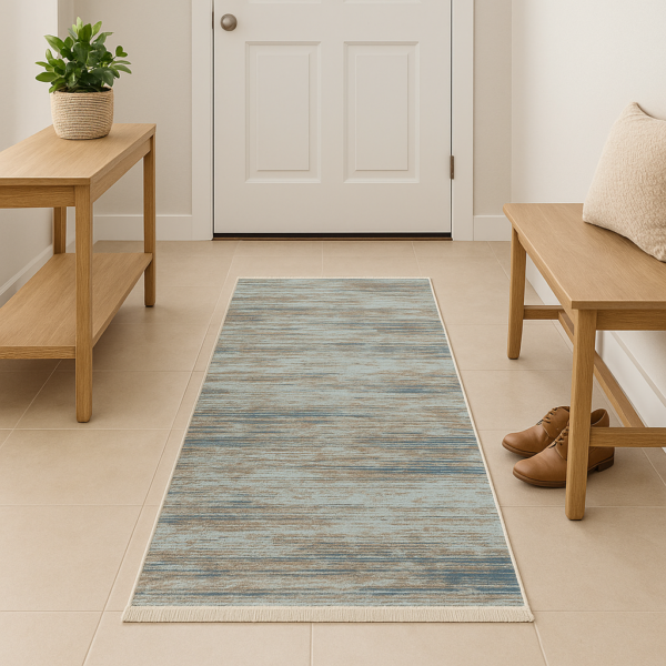 Великий килимок для ванної з бахромою 80×150 см сіро-бежевий REFORM CARPET ENN STYLE 1003, Туреччина — фото 3