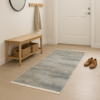 Килим з бахромою 80×150 см сіро-бежевий REFORM CARPET ENN STYLE 1003, у вітальню, спальню, кухню, Туреччина