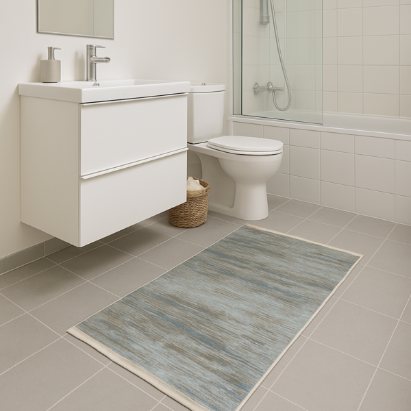 Килим з бахромою 80×150 см сіро-бежевий REFORM CARPET ENN STYLE 1003, у вітальню, спальню, кухню, Туреччина — фото 4