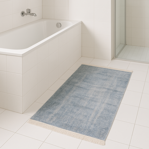 Турецький килим з бахромою 80×150 см сіро-блакитний REFORM CARPET IMAJ 1801, Туреччина — фото 7
