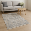 Килим з бахромою 80×150 см сіро-бежевий REFORM CARPET IMAJ 1802, Туреччина, у вітальню, спальню, кухню