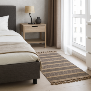 Килим з бахромою 80×150 см (доріжка) REFORM CARPET Everest 6601, Туреччина, бежевий, коричневий