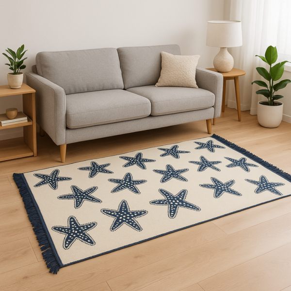 Килим безворсовий 120×180 см Eko Sacil kilim Синя Зірка Туреччина — фото 2