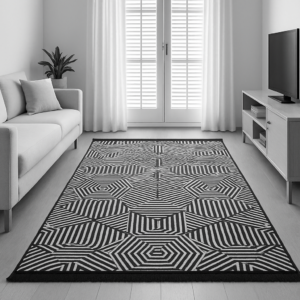 Килим безворсовий чорний двосторонній 120×180 см Eko Sacil kilim Туреччина