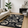 Килим двосторонній безворсовий 120×180 см Eko Sacil kilim Ракушки бавовна акрил Туреччина