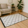 Двосторонній турецький килим 120×180 см Eko Sacil kilim, бавовна та акрил, з бахромою, чорний і білий, геометричний візерунок Ромб — фото 2