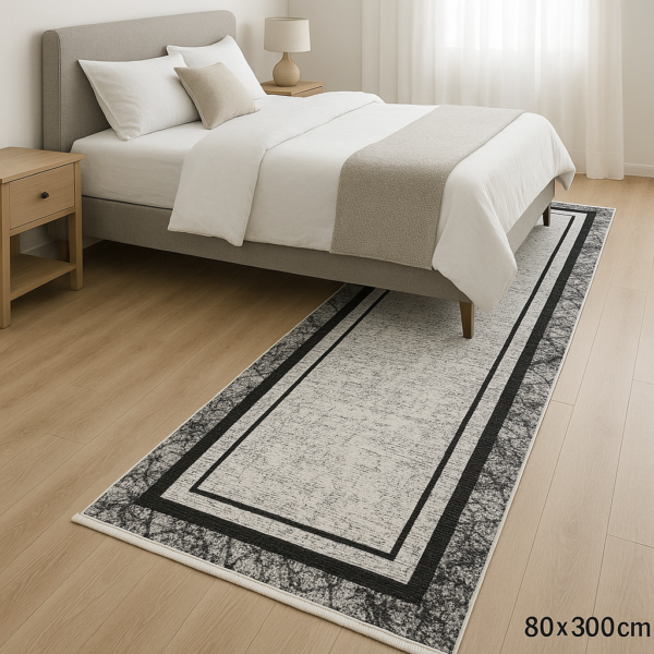Дорожка килимова в коридор і прихожу 80×300 см сірий мармур REFORM CARPET Trend 1303 Туреччина — фото 8