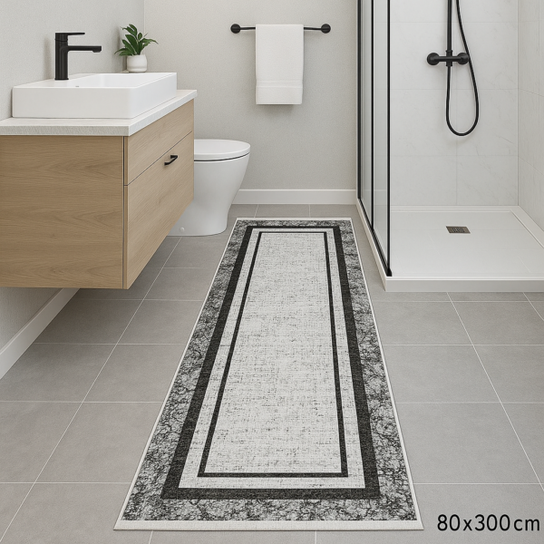 Дорожка килимова в коридор і прихожу 80×300 см сірий мармур REFORM CARPET Trend 1303 Туреччина — фото 9