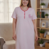 Ночная рубашка большого размера Askafa, короткий рукав, 100% хлопок, розовый 52/54, Турция