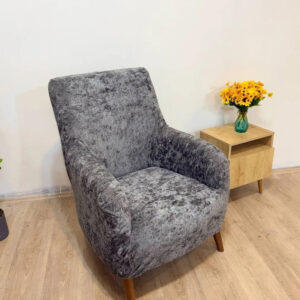 Велюровий чохол на крісло Karahanli Туреччина темно-сірий, універсальний чохол для крісла зі спинкою