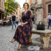 Легка літня сукня зі штапелю довга максі в підлогу синя Merve Moda 434, Туреччина, розмір 48 — фото 2