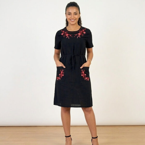 Літня сукня зі штапелю з вишивкою Merve Moda 342, Туреччина, розміри 48–54 — фото 7