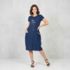 Літня сукня зі штапелю з вишивкою Merve Moda 128, Туреччина, розміри 48–54, 3 кольори — фото 2
