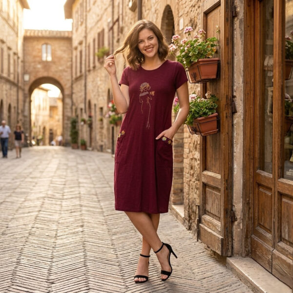 Літня сукня зі штапелю з вишивкою Merve Moda 128, Туреччина, розміри 48–54, 3 кольори — фото 5