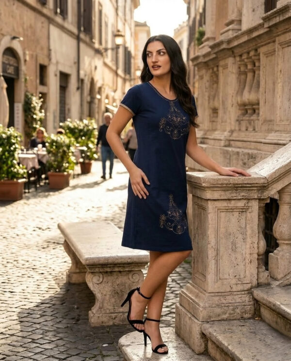 Літня жіноча сукня зі штапелю з вишивкою Merve Moda 424, бавовняна сукня Туреччина, розміри L–3XL (48–54) — фото 10