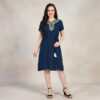Літня жіноча сукня міді зі штапелю з вишивкою Merve Moda 426, бавовна, Туреччина, розміри 50–56 — фото 2