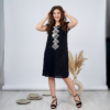 Жіноча літня сукня Merve Moda 427 зі штапелю, зелена, чорна, Туреччина, розмір 50–52 — фото 2