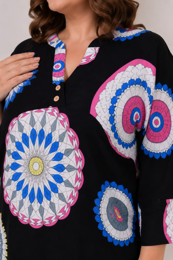 Довга літня штапельна сукня великих розмірів 56–62 Туреччина Merve Moda 551 — фото 7