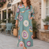 Довга штапельна сукня великих розмірів 60-62 4XL Туреччина Merve Moda 551 Зелена — фото 7