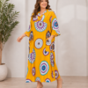 Довга штапельна сукня великих розмірів 56 2XL Туреччина Merve Moda 551 Жовта