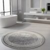 Круглий килим із бахромою Ø120 см біло-сірий REFORM CARPET Trend 1311, Туреччина Сірий