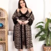 Нічна сорочка з халатом Lady віскоза леопард Туреччина 60–62 ( 4XL) пеньюар комплект 19204