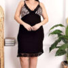 Комплект нічна сорочка з халатом Lady 4XL, віскоза, зебра, мереживо, Туреччина, 60–62