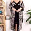 Комплект нічна сорочка з халатом Lady 4XL, віскоза, зебра, мереживо, Туреччина, 60–62