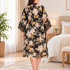 Комплект ночная рубашка с халатом Lady 4XL 19222, вискоза, черный с цветами, кружево, Турция, 60–62